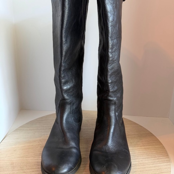 Arturo Chiang Women’s Black Leather Riding Boots Size 8M Zip Tall Silver Button - Picture 9 of 9